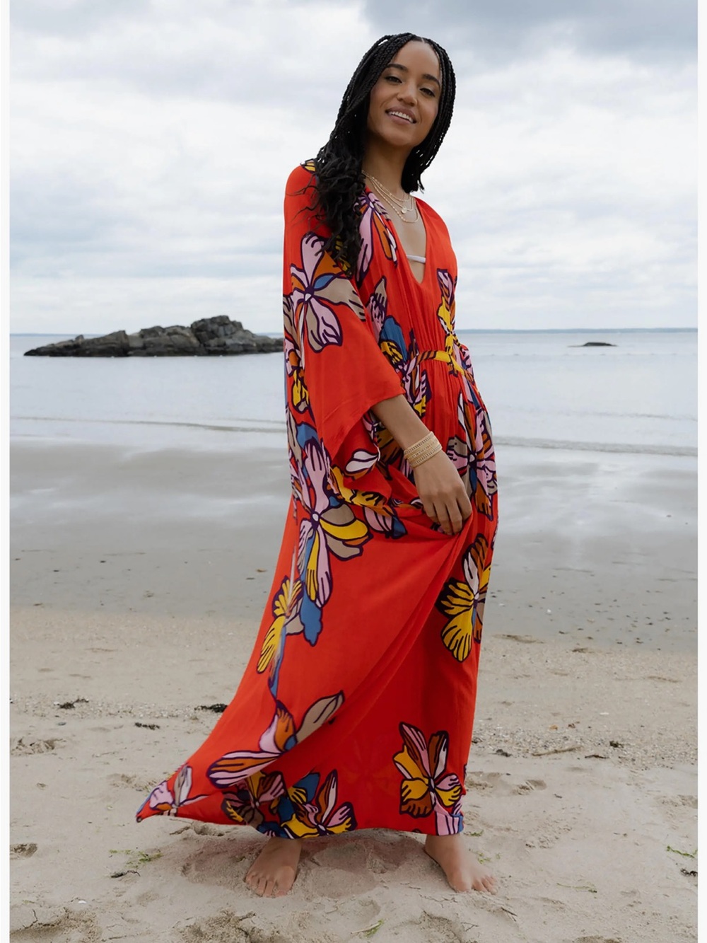 SAACHI Floral Cover-Up Kaftan